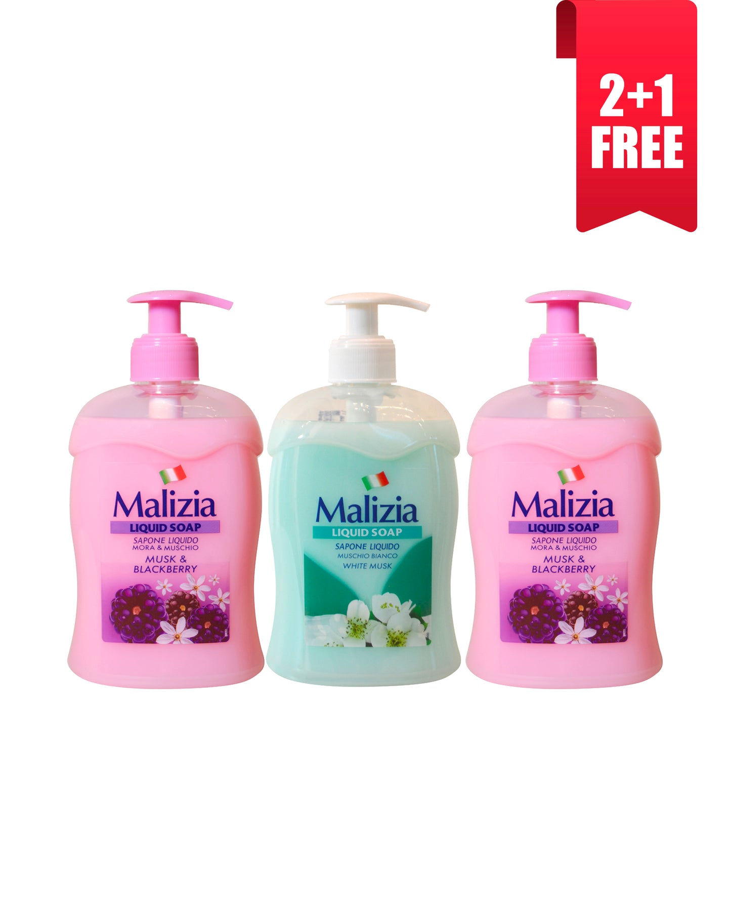 Buy 2 Blackberry And Musk Liquid Hand Soap and get 1 White Musk Liquid Hand Soap for FREE