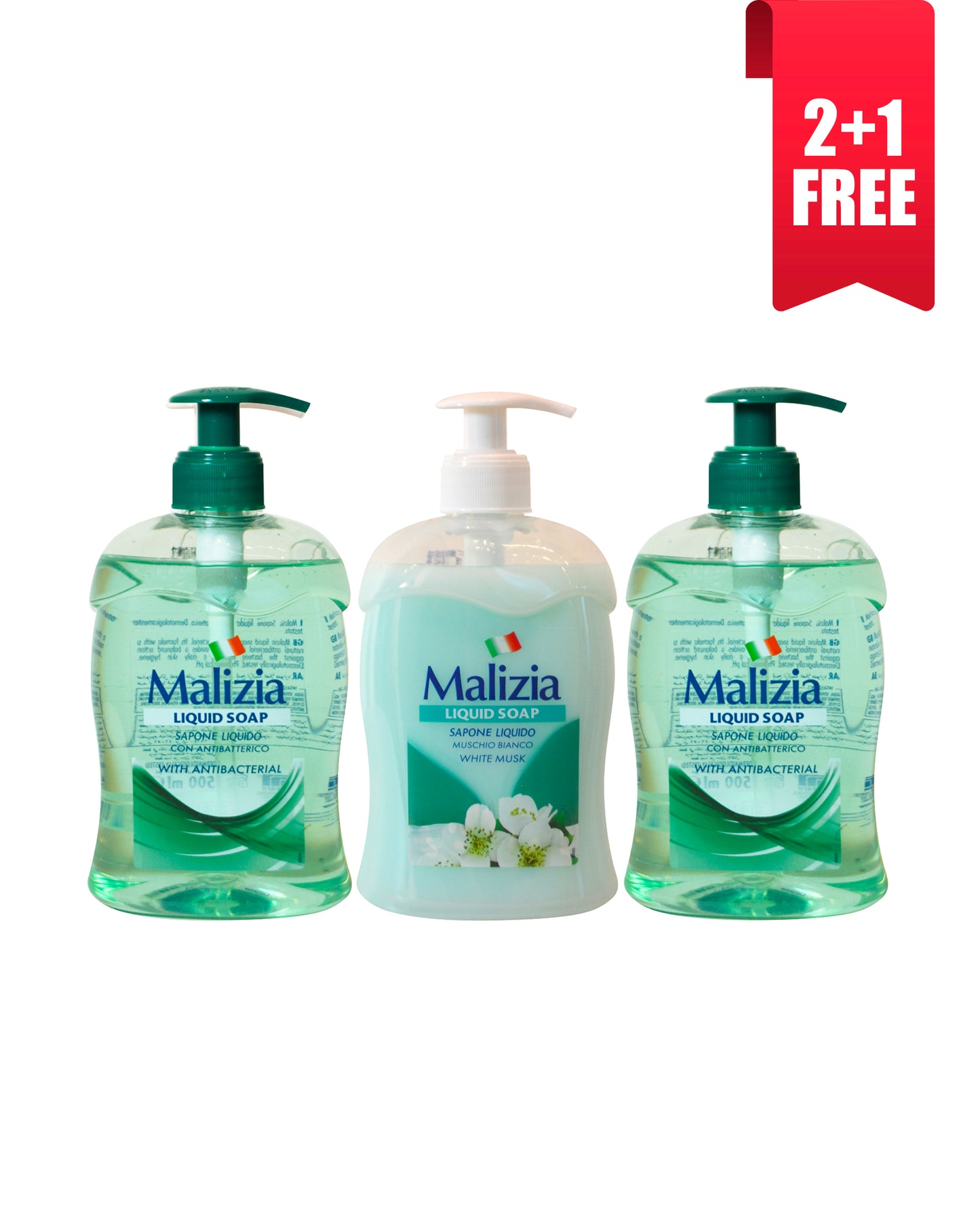 Buy 2 Antibacterial Hand Soap and get 1 White Musk Liquid Hand Soap for FREE