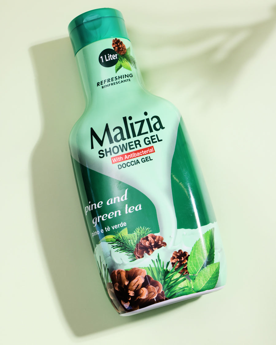 MALIZIA SHOWER GEL PINE AND GREEN TEA WITH ANTIBACTERIAL 1L