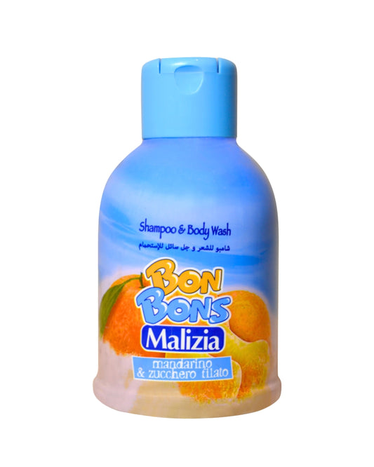MALIZIA BONBONS SHAMPOO AND BODY WASH MANDARINE COTTON CANDY 400ML