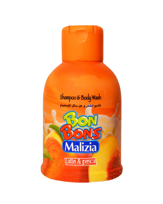 MALIZIA BONBONS SHAMPOO AND BODY WASH MILK & PEACH 400ML